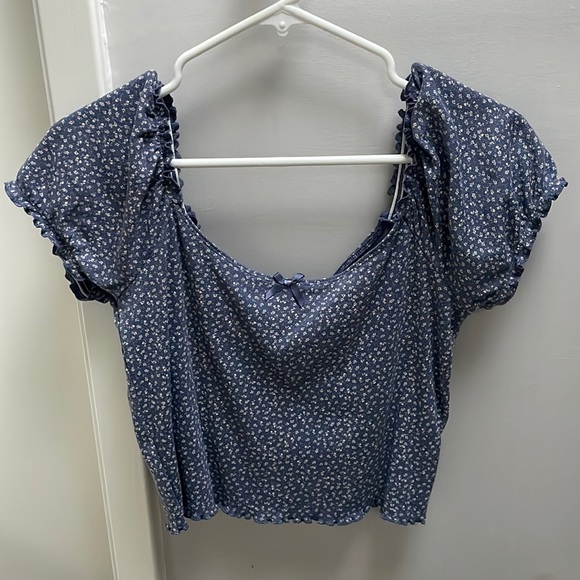 AE Puff Sleeve Tee in Indigo - Picture 4 of 7